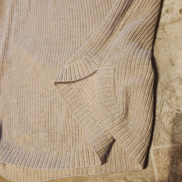 Sonoma Womens Medium Beige Cable Knit Sweater Cotton Blend Long Sleeve Crewneck - Picture 3 of 8